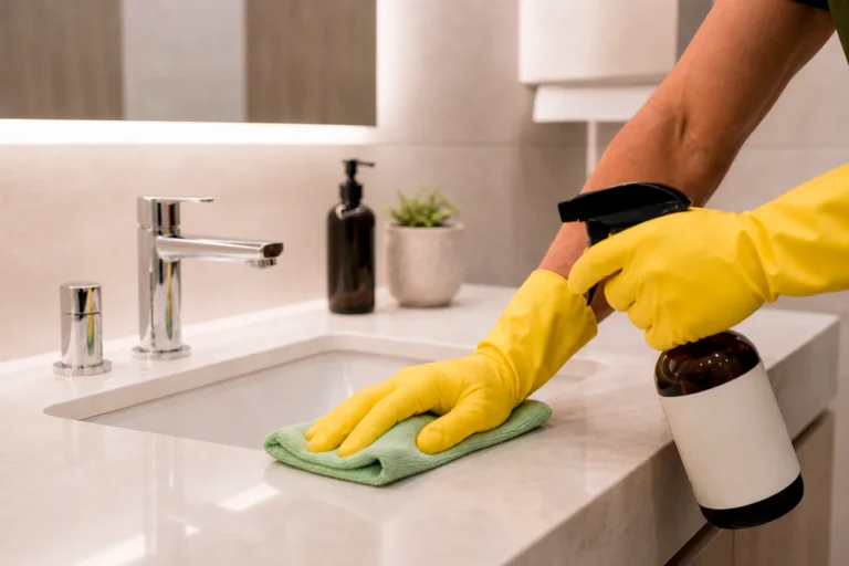 Restroom cleaning designed for office staff and daily workplace use.