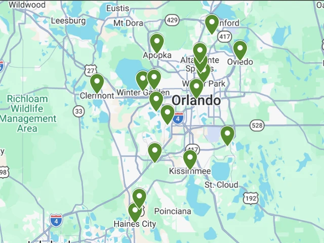 Commercial cleaning service areas in Orlando and Central Florida
