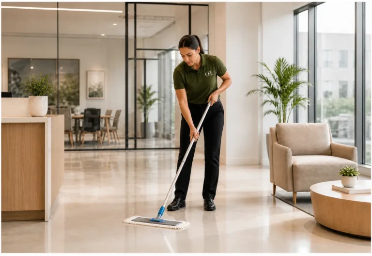 Regular floor cleaning for office environments and shared workspaces.
